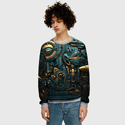 Свитшот мужской Асимметричный узор в египетском стиле, цвет: 3D-меланж — фото 2