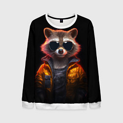 Мужской свитшот Енот - cyberpunk