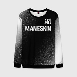 Свитшот мужской Maneskin glitch на темном фоне посередине, цвет: 3D-черный