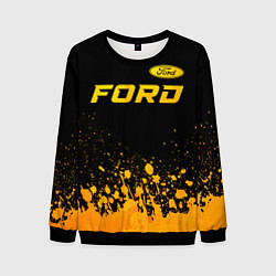 Свитшот мужской Ford - gold gradient посередине, цвет: 3D-черный
