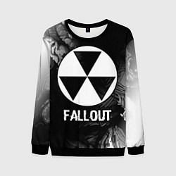 Свитшот мужской Fallout glitch на темном фоне, цвет: 3D-черный