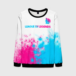 Свитшот мужской League of Legends neon gradient style посередине, цвет: 3D-черный