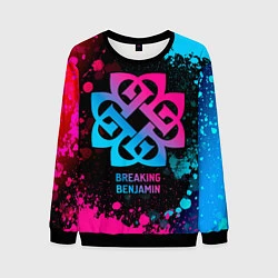 Свитшот мужской Breaking Benjamin - neon gradient, цвет: 3D-черный