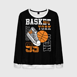 Свитшот мужской Basketball New York, цвет: 3D-белый