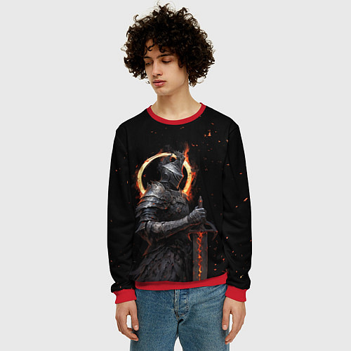 Мужской свитшот Пустой рыцарь / 3D-Красный – фото 3