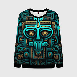 Свитшот мужской Орнамент в ацтекском стиле, цвет: 3D-черный