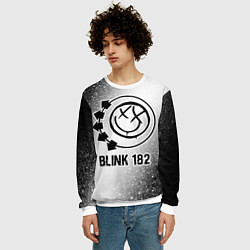 Свитшот мужской Blink 182 glitch на светлом фоне, цвет: 3D-белый — фото 2