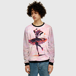 Свитшот мужской Балерина в Хэллоуин, цвет: 3D-черный — фото 2
