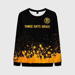 Свитшот мужской Three Days Grace - gold gradient посередине, цвет: 3D-черный