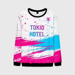 Мужской свитшот Tokio Hotel neon gradient style посередине