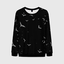 Свитшот мужской Летучие мыши на черном небе, цвет: 3D-черный