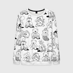 Свитшот мужской Семья игрушечных мишек в костюмах, цвет: 3D-белый