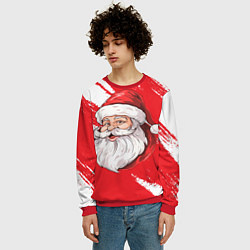 Свитшот мужской Санта в шапке, цвет: 3D-красный — фото 2