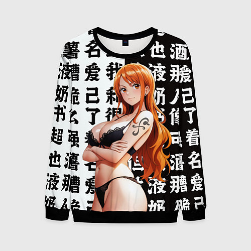 Мужской свитшот Нами в лифчике / 3D-Черный – фото 1