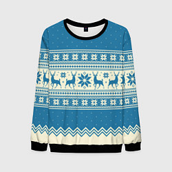 Мужской свитшот Sweater with deer on a blue background