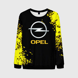 Свитшот мужской Opel желтые краски, цвет: 3D-черный