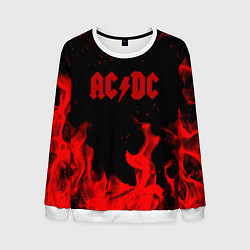 Свитшот мужской AC DC огненный стиль, цвет: 3D-белый