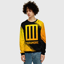 Свитшот мужской Paramore - gold gradient, цвет: 3D-черный — фото 2
