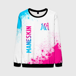 Свитшот мужской Maneskin neon gradient style вертикально, цвет: 3D-черный