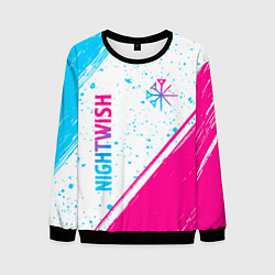 Свитшот мужской Nightwish neon gradient style вертикально, цвет: 3D-черный