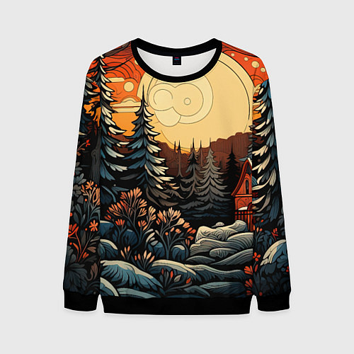 Мужской свитшот Волшебная роспись / 3D-Черный – фото 1