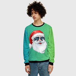 Свитшот мужской Дед Мороз в очках, цвет: 3D-черный — фото 2