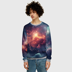 Свитшот мужской Космические облака, цвет: 3D-меланж — фото 2