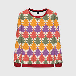 Мужской свитшот Новогодние разноцветные ёлочки