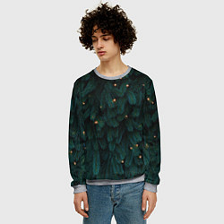 Свитшот мужской Ёлка и гирлянды, цвет: 3D-меланж — фото 2