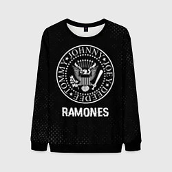 Свитшот мужской Ramones glitch на темном фоне, цвет: 3D-черный