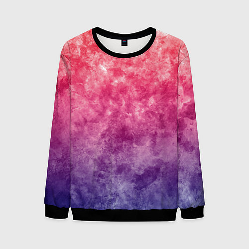 Мужской свитшот Абстракция - сине-красные облака / 3D-Черный – фото 1