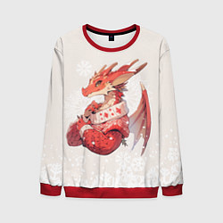 Свитшот мужской Красный дракон в свитере, цвет: 3D-красный
