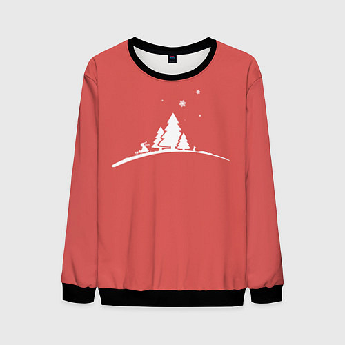 Мужской свитшот Minimalistic Christmas / 3D-Черный – фото 1