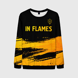 Свитшот мужской In Flames - gold gradient посередине, цвет: 3D-черный