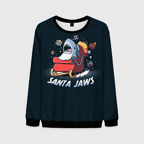 Мужской свитшот Santa Jaws / 3D-Черный – фото 1