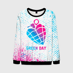 Свитшот мужской Green Day neon gradient style, цвет: 3D-черный