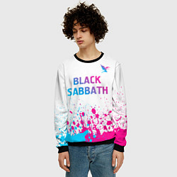 Свитшот мужской Black Sabbath neon gradient style посередине, цвет: 3D-черный — фото 2