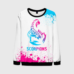 Свитшот мужской Scorpions neon gradient style, цвет: 3D-черный
