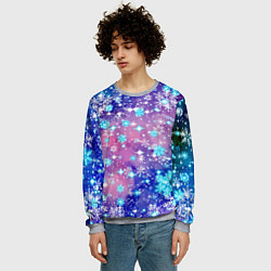 Свитшот мужской Снежинки - морозный паттерн, цвет: 3D-меланж — фото 2