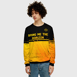 Свитшот мужской Bring Me the Horizon - gold gradient посередине, цвет: 3D-черный — фото 2