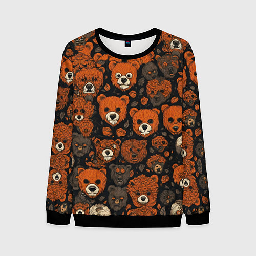 Мужской свитшот Мишки сердитые / 3D-Черный – фото 1