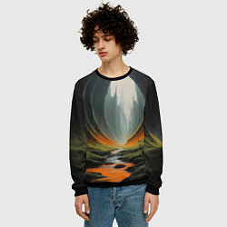 Свитшот мужской Природа на загадочной планете, цвет: 3D-черный — фото 2