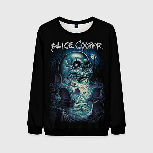 Мужской свитшот Night skull Alice Cooper / 3D-Черный – фото 1