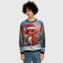 Свитшот мужской Маленький красный дракон, цвет: 3D-черный — фото 2