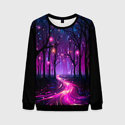 Свитшот мужской Неоновая река, цвет: 3D-черный