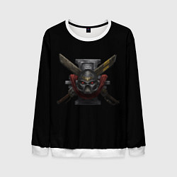 Свитшот мужской Вархаммер - шлем астартес, цвет: 3D-белый