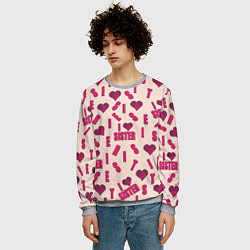 Свитшот мужской Я люблю сестру паттерн, цвет: 3D-меланж — фото 2