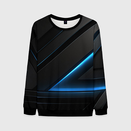 Мужской свитшот Blue black neon / 3D-Черный – фото 1