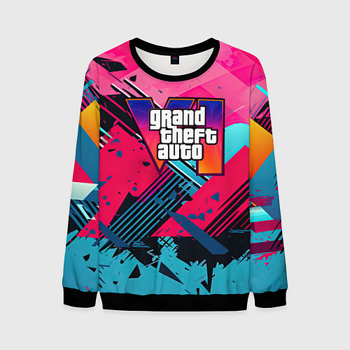 Мужской свитшот Gta 6 abstract logo style / 3D-Черный – фото 1