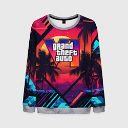 Свитшот мужской GTA 6 аbstract logo, цвет: 3D-меланж